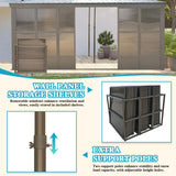 Domi 12x16FT Wall-Mounted Sunroom Gazebo, Aluminum Solarium with Galvanized Steel Sloping Roof, Detachable PC Screens, Front & 2 Side Sliding Doors, Outdoor Sun Room Lean to Gazebo for Patio Deck Lawn domi outdoor living