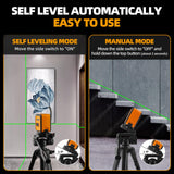 RONGPRO Laser Level Self Leveling - 98Ft/30M Dual Modules Green Cross Line Laser Leveler Tool for Indoor Outdoor Construction Picture Hanging Home Renovation RONGPRO