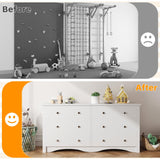 Furmax 6 Wood Drawers Dresser for Bedroom, Double Dresser for TV up to 65 inch, TV Stand Storage Chest of Drawers for Living Room Hallway Entryway (White) Furmax