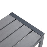 VICLLAX Outdoor Bench for Lawn Garden, Backless Patio Garden Bench, Grey Metal Frame VICLLAX