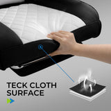 GTRACING Gaming Chair,Office Chair with Pocket Spring Lumbar Support, Ergonomic Comfortable Wide Office Desk Computer Chair with Outward Fixed Soft Armrests and Footrest (Fabric, Black & Gray) GTRACING