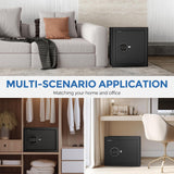 WASJOYE Security Home Safe Box - 1.0 Cu Ft Cabinet Safe Box with Digital Keypad Safety Key Lock, Fireproof Safe Box for Home Business Office Hotel Money Document Jewellery Passport Gun Storage WASJOYE