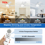 TCL Ceiling Fans with Lights, 52 Inch Low Profile Ceiling Fan with Light and Remote Control, Flush Mount, DC Reversible Motor, Noiseless, 6 Speeds Ceiling Fan for Bedroom (White) TCL