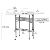 Sew Ready Hobby and Cutting Table - 58.75" W x 36.5" D White Arts and Crafts Table with 2 Mesh Storage Drawers, Silver/White Sew Ready