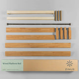 ZINUS Moiz Deluxe Natural Wood Platform Bed Frame - Queen Size, Easy Assembly, No Box Spring Needed Zinus