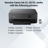 CanonCL-261 XL Genuine Color Ink Cartridge, Compatible with TS5320/6420/6420a,TR7020/7020a Canon