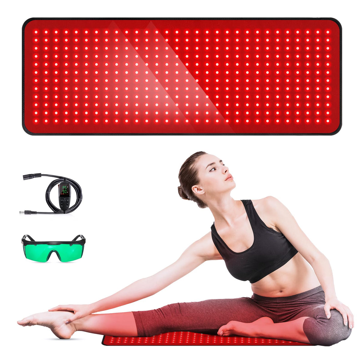 Red Light Therapy for Body, 31.5" * 11.8" Red Light Therapy Pad, Dual Chip Grade 360 LEDs 660nm & 850nm Infrared Light Therapy for Body Back Waist Shoulder Knee Joint Pain Relief, Gift for Women Men GMOWNW