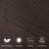 SEEYE Cordless Bamboo Roman Shades, Blackout Natural Bamboo Blinds for Indoor Windows, Roll Up Blind Privacy Shade for Home, Office, Door, UV Resistant & Easy to Install, 34" W x 64" H, Brown SEEYE