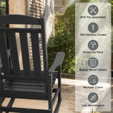 TenKa HDPE Patio Oversized Rocking Chair Set of 2, Outdoor Rocking Chair for Adults, All Weather Resistant Porch Rocker for Lawn Garden TenKa