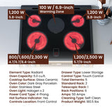 RANGAIRE RRE303GS 30" Electric Range, 5 Burners, 5.0 cu. Ft. Capacity, Freestanding Slide-in AirFry, True Convection Oven, Self Cleaning, Easy Reach Racks, Glass Touch, Stainless Steel Rangaire