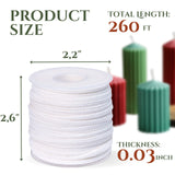 24 PLY Braided Candle Wick Spool White Woven Wicks Cord for Candle Making 200 Foot Lacing Roll for DIY Craft Cotton Cord YARRD