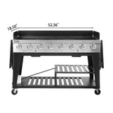 Royal Gourmet 8-Burner Gas Grill, 104,000 BTU Liquid Propane Grill, Independently Controlled Dual Systems, Outdoor Party or Backyard BBQ, Black Royal Gourmet