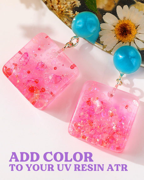 LET'S RESIN UV Resin,18 Dark Colored UV Resin, Odorless & Low Shrinkage UV Color Resin with Vibrant Colors, Black and White UV Resin Kit for Crafts, Jewelry Making, Colored Resin Casting and Coating LET'S RESIN