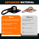 Aheucndg 1700 lb Capacity Hammock Hanging kit, 2 Pack M10 Premium Heavy Duty Pad Eye Hooks + 2 Pack Snap Hooks and 8 Pack Heavy Duty Screws for Outdoor Indoor Activity. Aheucndg