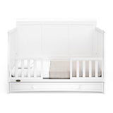 Graco Asheville 5-in-1 Convertible Crib with Drawer (White) – GREENGUARD Gold Certified, Crib with Drawer Combo, Full-Size Nursery Storage Drawer, Converts to Toddler Bed, Daybed and Full-Size Bed Graco