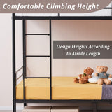 Karl home Black Bunk Bed Twin Over Twin, Metal Bunk Bed with Built-in Ladder and Safety Guardrail, Space-Saving Twin Bunk Beds for Kids, Teens & Adults, No Box Spring Karl home