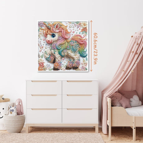 Crystal Unicorn Puzzle for Adults 1000 Pieces, Fantasy Animal Jigsaw Puzzle, Colorful Flower Art Diamond Rainbow Gem Jewel Puzzle BBOLDIN