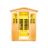 Outdoor Sauna for 4 Person,Applicable Indoors and Outdoors. Far Infrared Sauna 8 Low EMF Heaters, Wooden Sauna Room 2050 Watt, Old Chinese fir, Chromotherapy, Bluetooth Speaker, LCD, LED. Generic