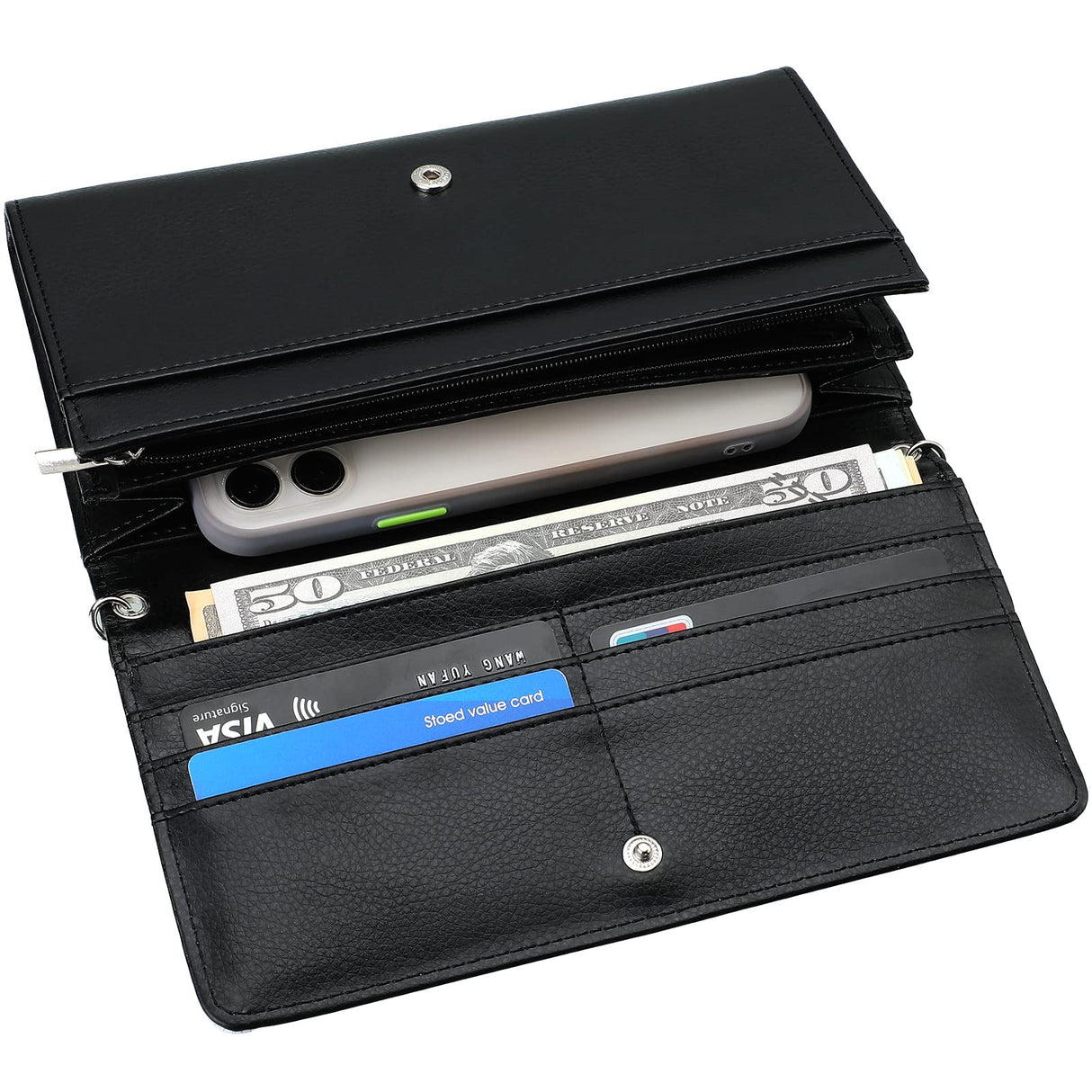 Saintrygo Sublimation Blank White Wallet with Chain Blank DIY Craft Bag Heat Transfer Pencil Pouch Faux Leather Makeup Bag Saintrygo