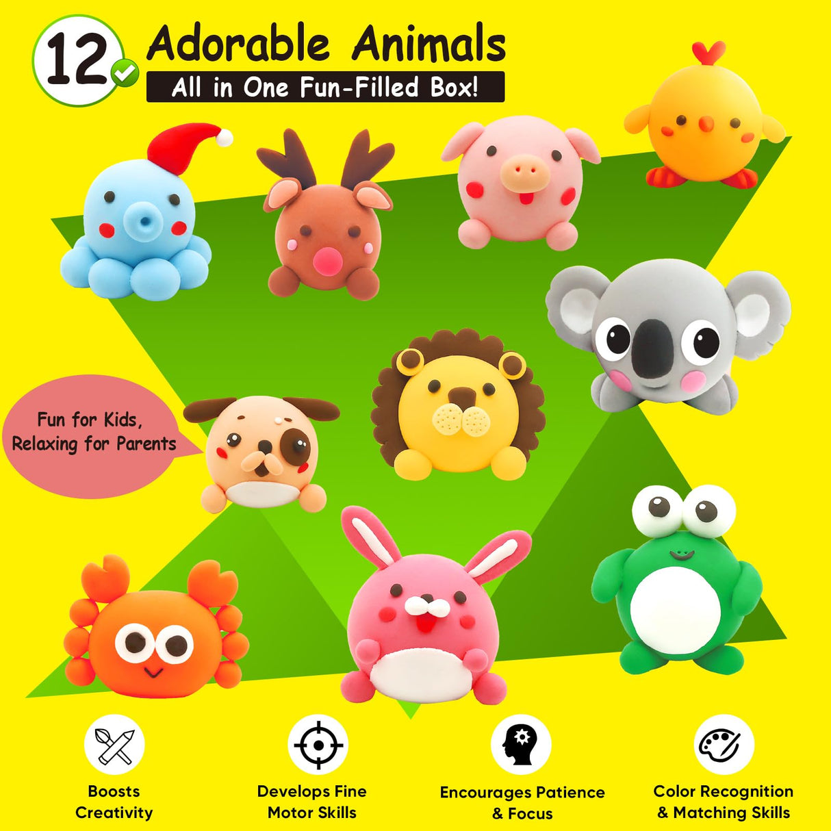 Air Dry Clay Kit for Kids - 12 Portable Packs, Soft & Mess-Free Clay with Tools & Tutorials, Birthday Gift for Girls Ages 3-12, Creative Arts Crafts Travel Toys for Girls Boys - Halloween Party Favors MOEVERLIW