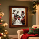 cviokrdu Christmas Paint by Numbers Kit for Adults - Santa Claus Adult Paint by Number Kits on Canvas, DIY Christmas Elk Oil Painting for Gift Home Wall Decor (16x16inch) cviokrdu