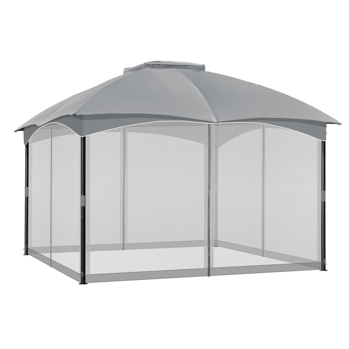 COWVIE Gazebo Replacement Netting Screen, 12' x 14' Universal Gazebo 4-Panel Mosquito Sidewalls with Double Zippers for Outdoor Patio (Only Netting) COWVIE