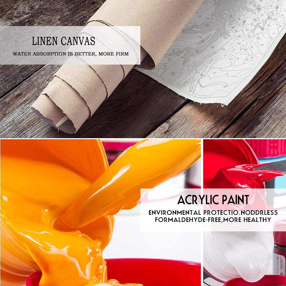 TUMOVO DIY Paint by Number Octopus and Tentacles of Octopus Paint by Numbers for Adults Abstract Adult Paint by Numbers Kids on Canvas Wall Art Paint by Numbers for Adults Beginner Framed 16x20 inch TUMOVO