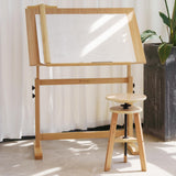 conda Wood Adjustable Drafting Table 35.5" x 23.5" - Beech Wood Art Desk with Adjustable Height & Tilting, Pencil Ledge, and Ruler for Writing, Reading, Design, and Crafting conda