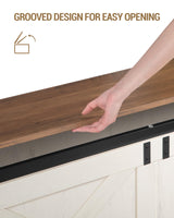 Hzuaneri 47.2" Storage Chest, Large Storage Trunk with 2 Hinges, Farmhouse Wooden Box Bench, Lift-Top Organizer Chest, Entryway Trunk for Bedroom, Living Room, White and Brown SB12114X Hzuaneri