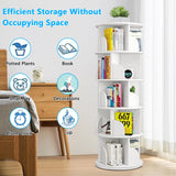 Rotating 5-Tier Bookshelf Tower for Small Spaces - 360° Display Bookcase Ideal for Kids and Adults LIGEAROW