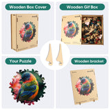 Wooden Puzzles for Adults, Finch Bird Wooden Jigsaw Puzzles 200pcs, Medium, Unique Shape Animal Adult Puzzles, Irregular Wood Puzzles Creative Gift for Adults and Kids Family Game(10.9 x 11.2 in) Qiuenisray