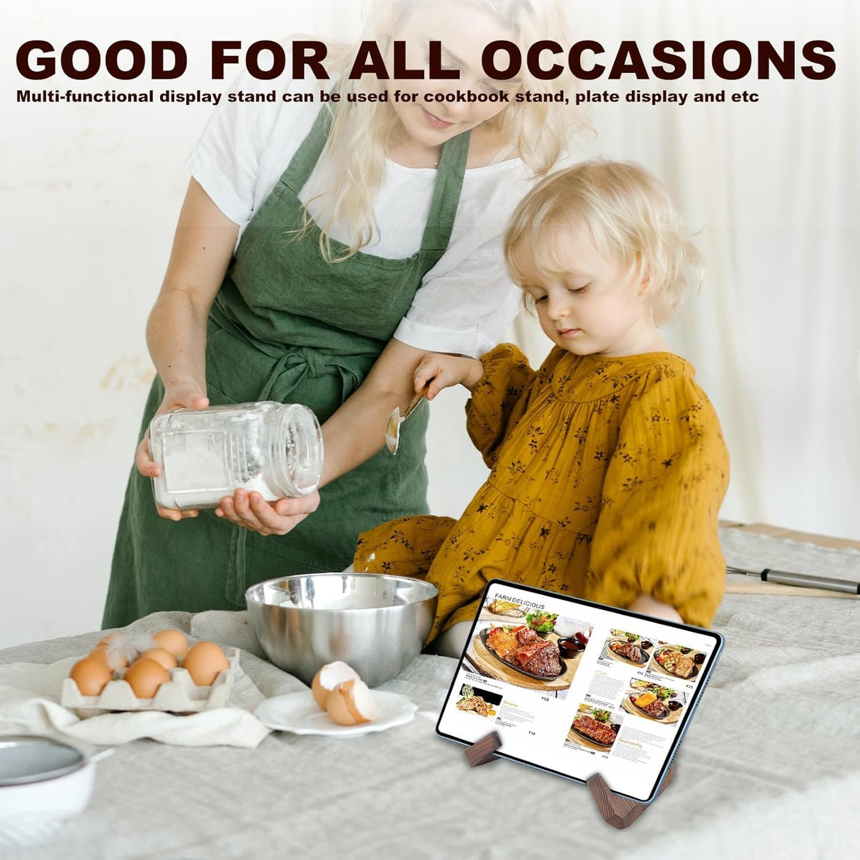 RUGLAMZHIP Wooden Plate Stand for Display, Wood Plate Display Stands, Plate Holder Display Stand, Picture Frame Stand Holder, Wood Recipe Cookbook Stand Easels for Display Pictures Photo （6.5 Inch ） RUGLAMZHIP