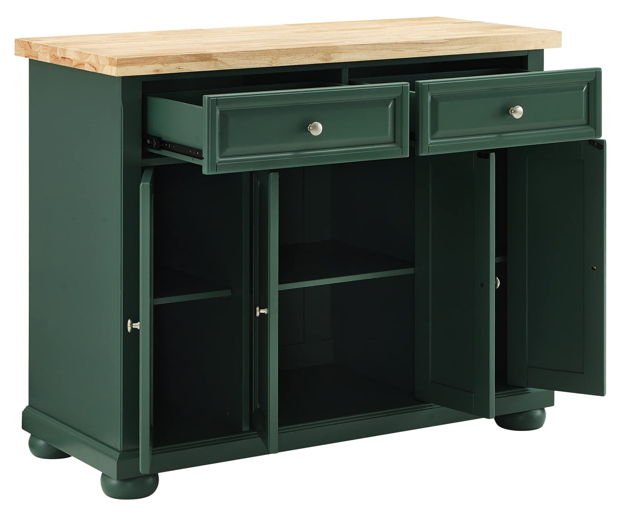 Crosley Furniture Madison Kitchen Island with Solid Wood Top and Optional Casters, Emerald Green Crosley Furniture