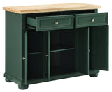 Crosley Furniture Madison Kitchen Island with Solid Wood Top and Optional Casters, Emerald Green Crosley Furniture