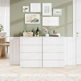 FOTOSOK 4 Drawer Dresser, White Dresser Modern Storage Chest of Drawers 23.6L x 15.7W x 31.5H in, White Dresser Storage Cabinet with 4 Drawers for Home Office, White FOTOSOK