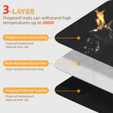 90x48 inch Outdoor Grill Mats for Outdoor Gril，Protective Mats for Decks and Patio BBQ,Fireproof Fire Pit Mat,Indoor Fireplace Mat,Oil Proof Waterproof Under Grill Floor Mats,Easy to Clean SONGC