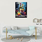 Red Wine Diamond Painting Graffitic Wine Bottle Artwork Fruit Grape Wall Art for,Adult 5D DIY Full Drill Crystal Alcohol Drink Pictures Diamond Art for Adult Bedroom Home Decor(16''Wx 12''H) TUMOVO