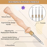 Punch Needle Kit with Storage Box,Adjustable Punch Needle Tool with 5 Different Metal Needles,Embroidery Punch Needle Set Adults Beginner for DIY Craft,Perfect for Decoration and Gifts Cheloment