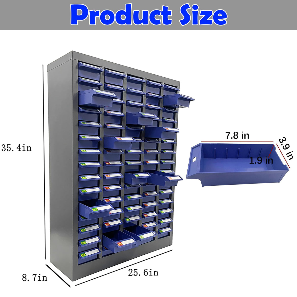 TECHTONGDA Bolt and Nut Tool Storage Steel Cabinet 75 Drawers Parts Cabinet Hardware Organizer and Storage Organization Shelves with Dividers Assortment KIT TECHTONGDA