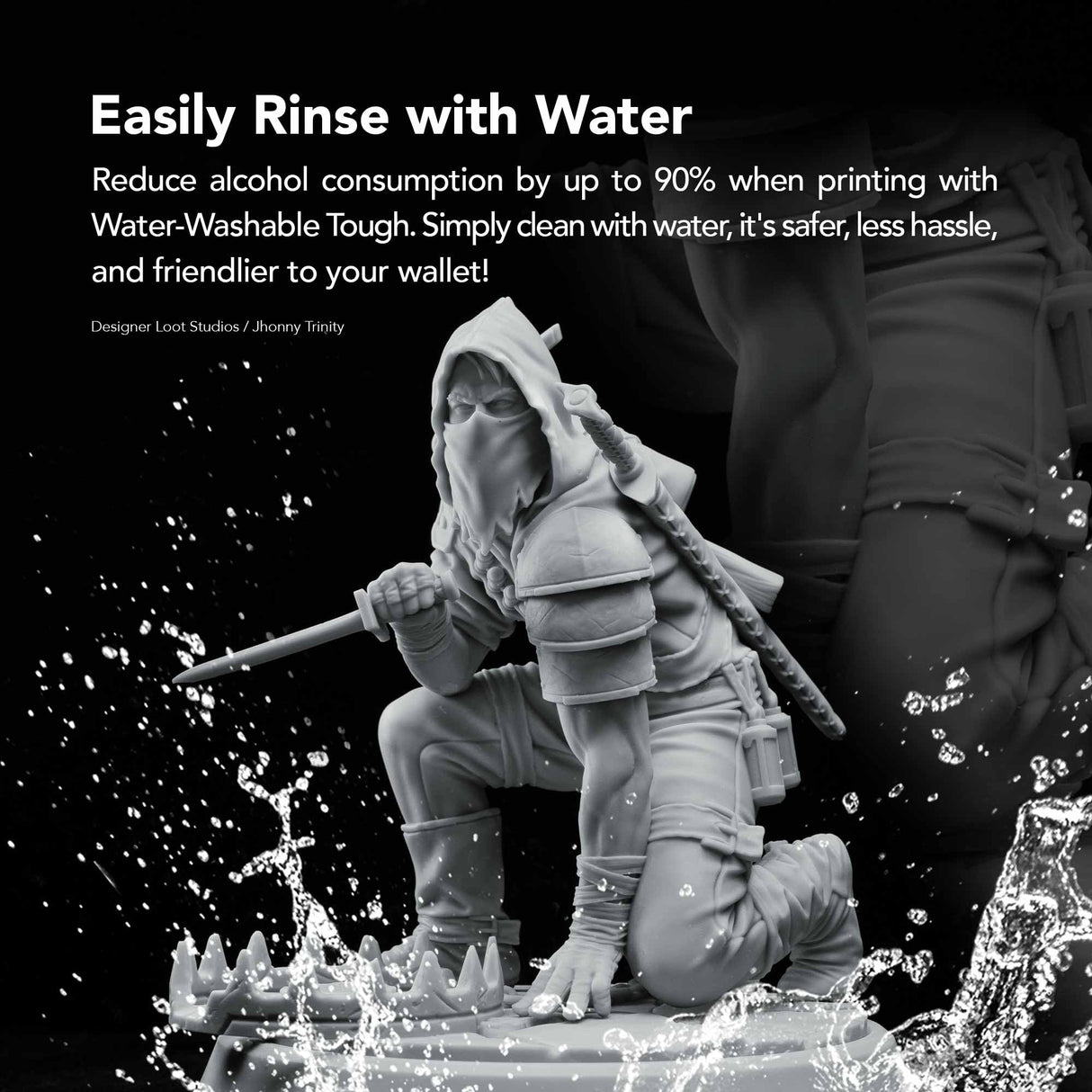 phrozen 3D Printer Water-Washable Rapid Resin [Tough Gray], 405nm LCD UV-Curing Photopolymer Resin, Strong Impact Resistance, High Flexibility, Low Odor, Non-Brittle, Easy to Clean and Cure (1KG) phrozen