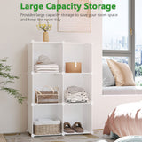 C&AHOME 6-Cube Storage Organizer, Stackable Storage Cubes Shelves, Portable Bookshelf, Plastic Clothing Storage Closet Organizer, DIY Modular Shelving Units for Wardrobe, Home, Milky C&AHOME
