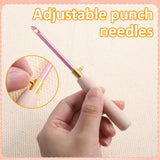 35Pcs Punch Needle Tool Embroidery Kit for Beginners - Adjustable Wooden Handle, Monks Cloth, Big Eye Needles for Adult Embroidery & Cross Stitching DIY Craft Decoration DIVINA VITAE
