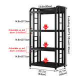 jarrvz 4 Tier Microwave Stand, Large Bakers Racks for Kitchens, Height Adjustablebakers Shelf, Coffee Bar for Living Room Rustic Black jarrvz