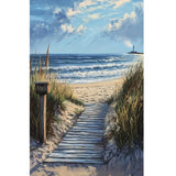 CXYQLC DIY 5D Diamond Painting Kits for Adults Diamond Art Ocean Beach with Light Tower Diamond Painting Full Drill Crystal Rhinestone Embroidery Craft Kits for Home Wall Decor Gifts 11.8x15.7inch CXYQLC