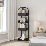 MAHANCRIS 4-Tier Bookshelf, Rotating Bookcase, 360° Spinning Book Shelf, Rotate Corner Book Shelve, Storage Rack, for Study, Home Office, Black BKBK3401 MAHANCRIS