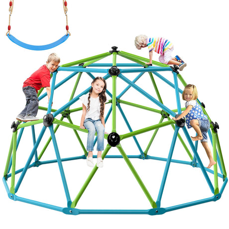 Easyego Climbing Dome, 10FT Jungle Gym with Swing for Kids 3 to 10 Outdoor Play Equipment, Supports 800lbs Toddler Play Set, Anti-Rust & Easy Assembly, Gift for Boys Girls Easyego