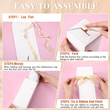 Qilery 12 Sets Gift Boxes with Ribbon for Sublimation Tumbler Gift Boxes for 12oz, 20oz, 30oz Glass Exhibition Boxes Tumbler Boxes for Shipping Cup Boxes Gift Packaging Box for Tumbler Cup (White) Qilery