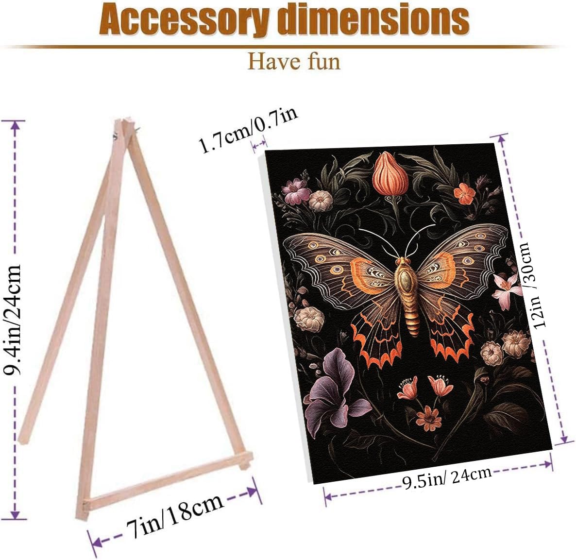 4 Pack Insect Paint by Numbers Kit for Adults Beginner with Frame,Dragonfly Moth Bee Butterfly Paint by Number with Wooden Easel DIY Landscape Adult Paint by Number Kits for Home Decor 9x12inch Kaixine