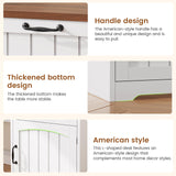 SEDETA Farmhouse L Shaped Desk with Drawers, 63" Office Desk with File Drawers, Wood Corner Computer Desk with Storage, Home Office Desk with Monitor Stand and Storage Cabinet, Brown and White SEDETA