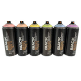 Montana BLACK Spray Paint Set – 6 Pastel Colors Bundle – 400ml Cans – Matte Finish, Fast-Drying, High-Pressure for Precision Graffiti, Street Art & DIY Projects WoodArtSupply